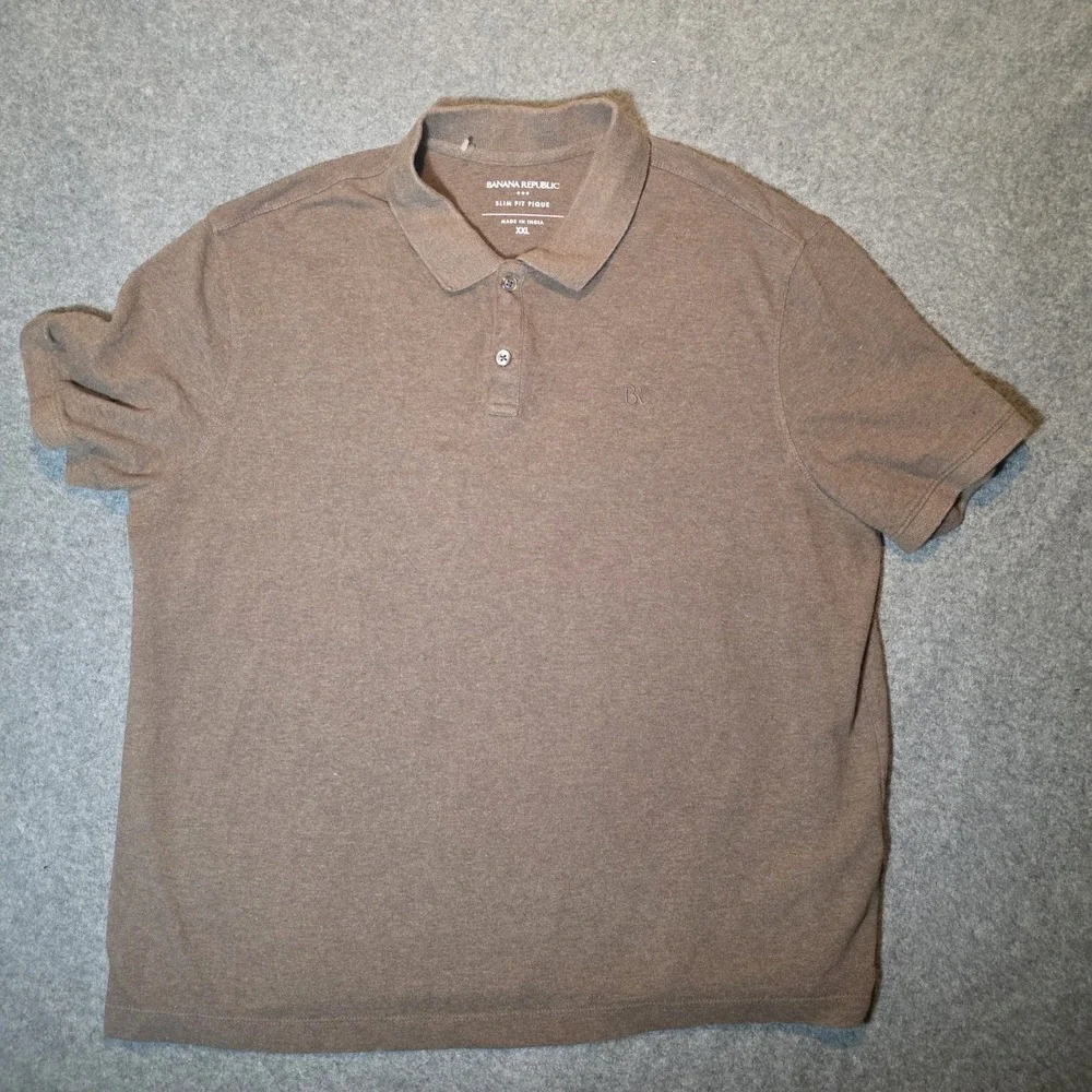 Banana Republic Slim Fit Pique Brown Polo Xxl 287